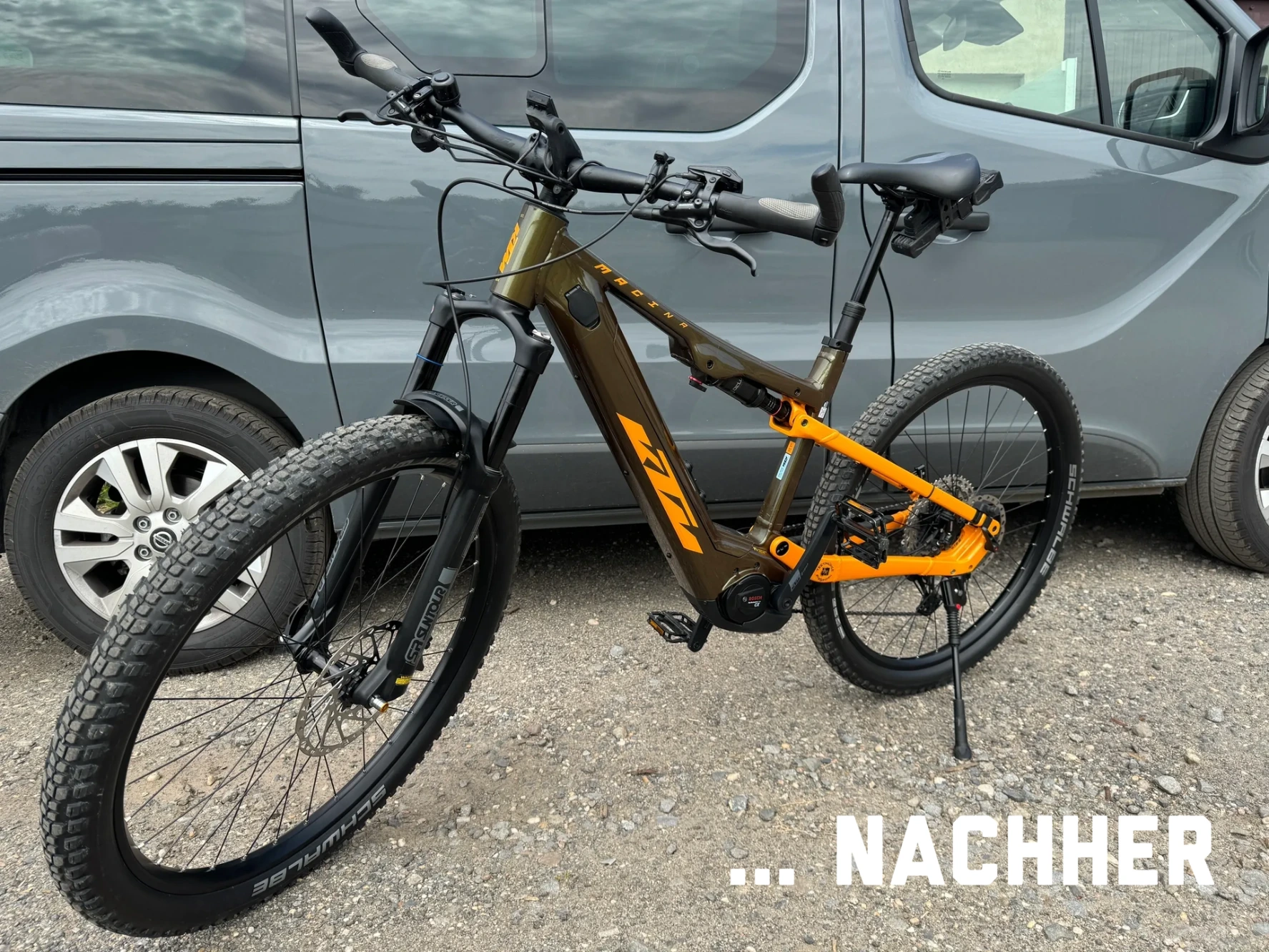 Sauberes Fahrrad nach Pflege