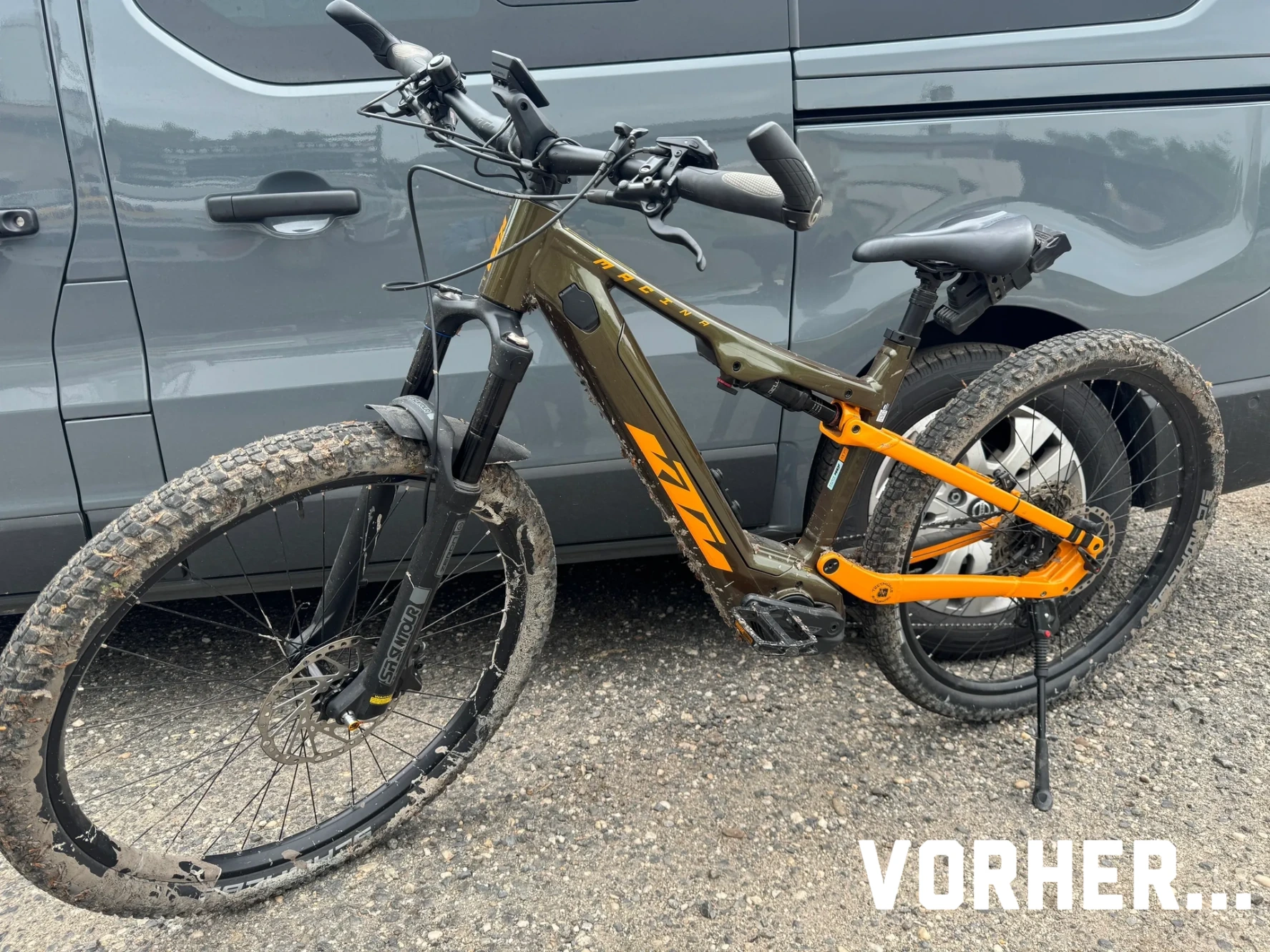 Dreckiges Fahrrad vorher